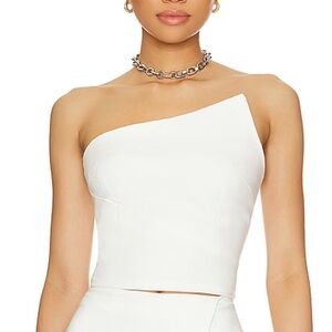 Superdown Quincy Strapless Top in White Size S